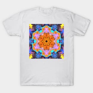 Psychedelic Hippie Orange and Blue T-Shirt